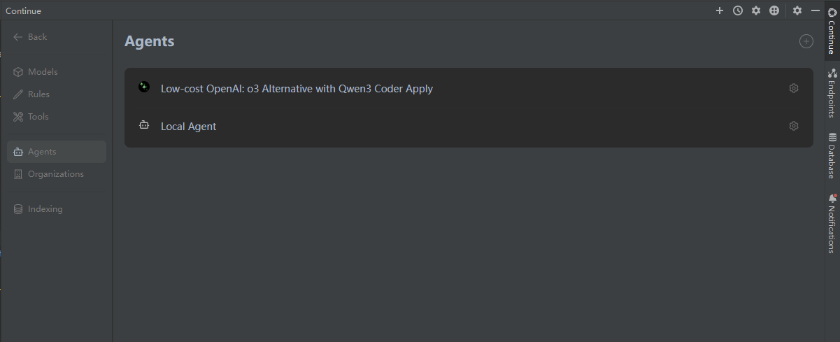 Continue.dev IDE integration screenshot2